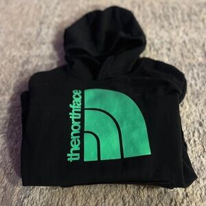 The North Face Black Hoodie with Green Logo